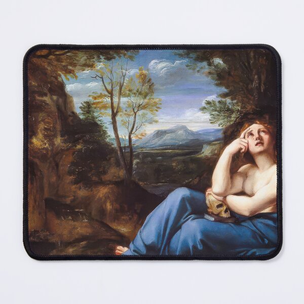 Item preview, Penitent Magdalen in Landscape Annibale Carracci Baroque Painting designed and sold by TheSoulOfArt.