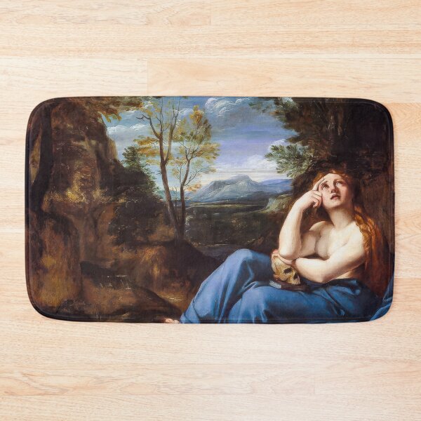 Item preview, Penitent Magdalen in Landscape Annibale Carracci Baroque Painting designed and sold by TheSoulOfArt.