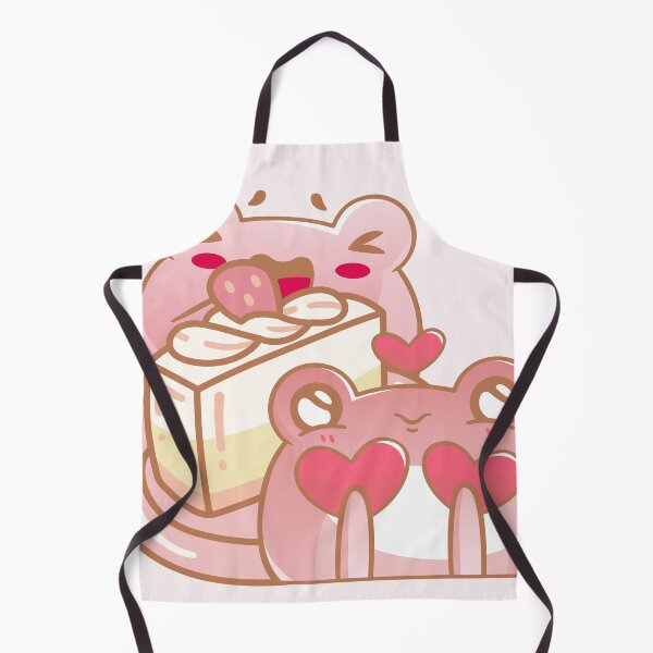 Item preview, Cute Kawaii Frogs Eating Strawberry Cake designed and sold by Kanniax.