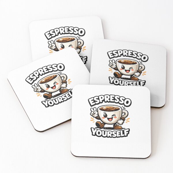 Item preview, Espresso Yourself Funny Coffee Lover Cartoon – Cute Espresso Cup Pun Design for  T-Shirt, Sticker, iPhone case, mug, bag designed and sold by ArtByTripti.