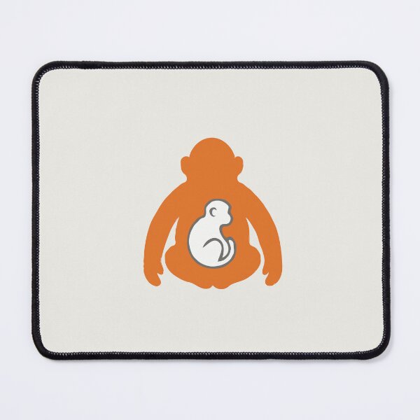 Item preview, Minimalist Punch Monkey Silhouette Orange Plush Negative Space Art designed and sold by Custom Crest.
