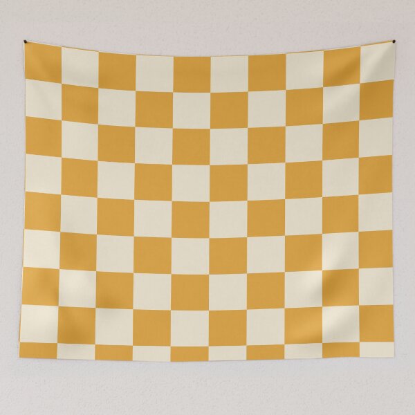Item preview, Groovy orange Fun Chic  Retro colorful checkered pattern  designed and sold by Creations by lyne.