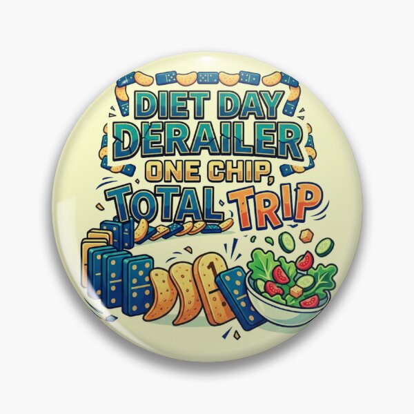 Item preview, Diet Day Derailer: One Chip Total Trip – Funny Domino Effect Snack Art designed and sold by RDproject.