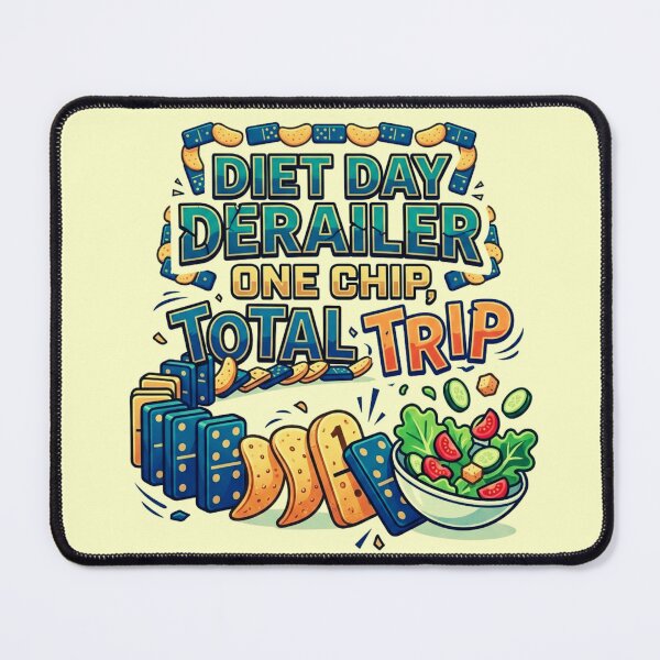 Item preview, Diet Day Derailer: One Chip Total Trip – Funny Domino Effect Snack Art designed and sold by RDproject.