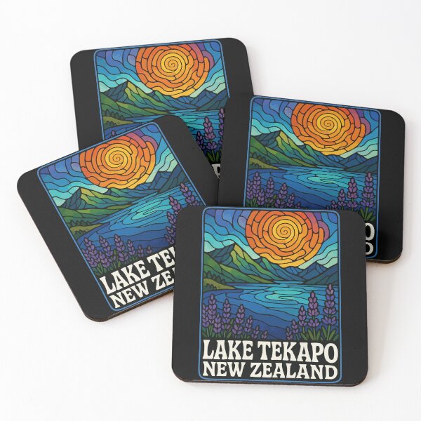 Item preview, Lake Tekapo New Zealand Travel Stained Glass designed and sold by TomFrontierArt.