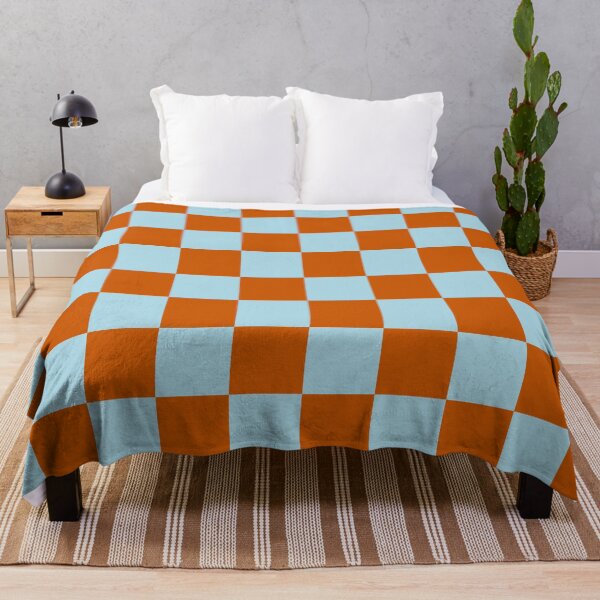 Item preview, Orange blue Fun Chic Retro colorful checkered pattern designed and sold by Creations by lyne.