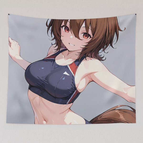 Item preview, Agnes Tachyon Uma Musume Pretty Derby Workout Navy Fitness Cheerful Motion designed and sold by earlobejerk.