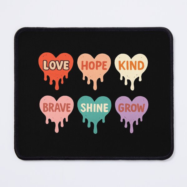 Item preview, Motivational Dripping Hearts Set – Love Hope Kind Brave Shine Grow Positive Quote Design designed and sold by Bright Nest Studio.