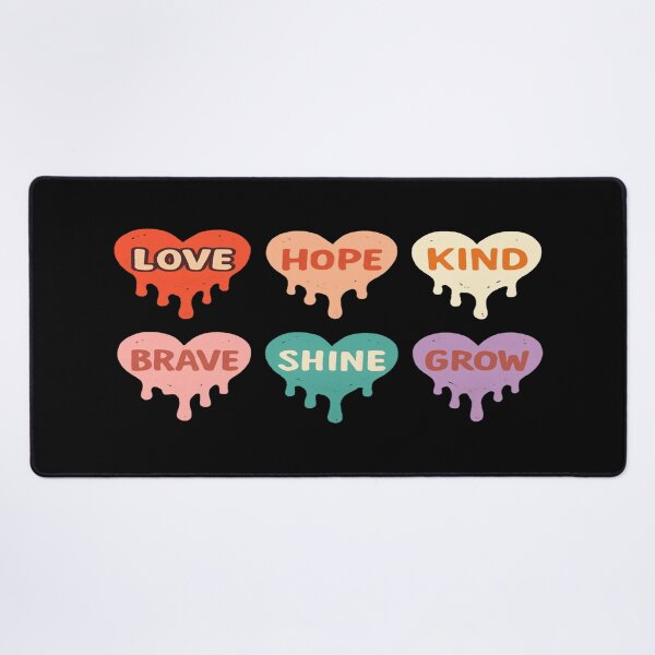 Item preview, Motivational Dripping Hearts Set – Love Hope Kind Brave Shine Grow Positive Quote Design designed and sold by Bright Nest Studio.