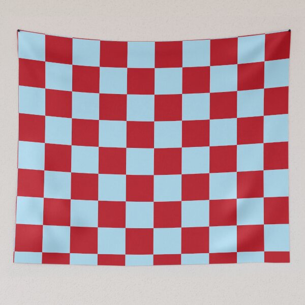 Item preview, Blue checkers Red Fun Chic  Retro colorful checkered pattern  designed and sold by Creations by lyne.