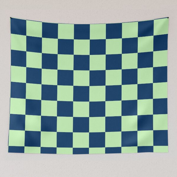 Item preview, Midnight blue Fun Chic  Retro colorful checkered pattern  designed and sold by Creations by lyne.