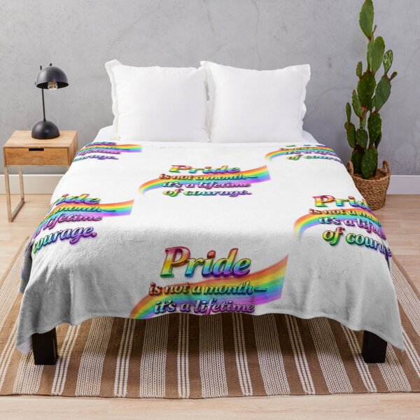 Item preview, Pride Is Not a Month It’s a Lifetime of Courage – Rainbow Chrome LGBTQ+ Pride Quote for T-Shirt, Sticker, Phone case, mug, bag, hoodie designed and sold by ArtByTripti.