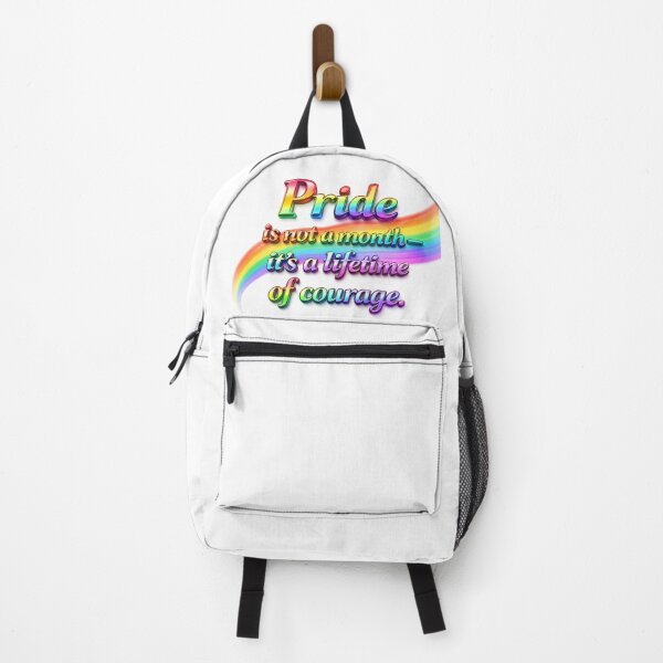 Item preview, Pride Is Not a Month It’s a Lifetime of Courage – Rainbow Chrome LGBTQ+ Pride Quote for T-Shirt, Sticker, Phone case, mug, bag, hoodie designed and sold by ArtByTripti.