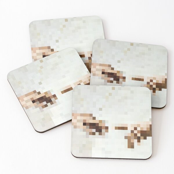 Item preview, Michelangelo’s Hands Pixel Art, The Last Judgment, Optical Illusion designed and sold by xam.