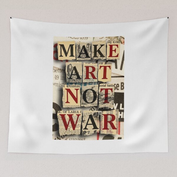 Item preview, Make Art Not War" handmade collage poster designed and sold by PEUCETA-BA.