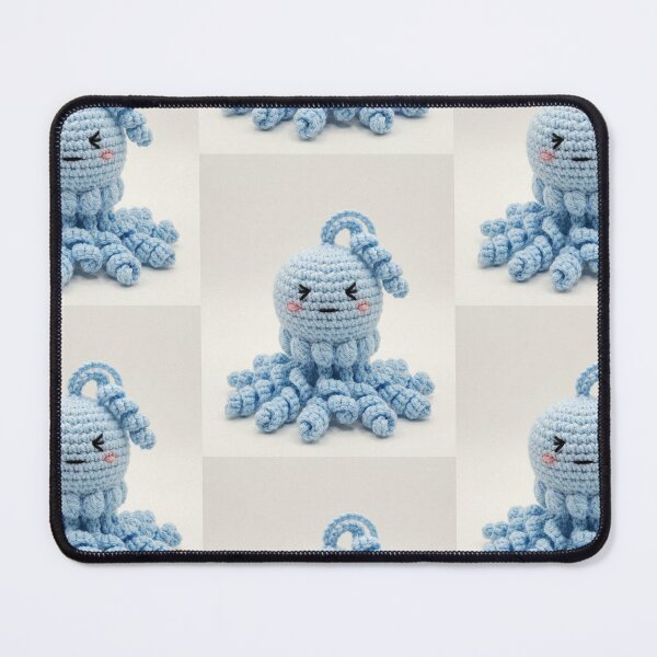 Item preview, Adorable Blue Amigurumi Jellyfish - Handmade Crochet Aesthetic Sticker designed and sold by Deepmita.