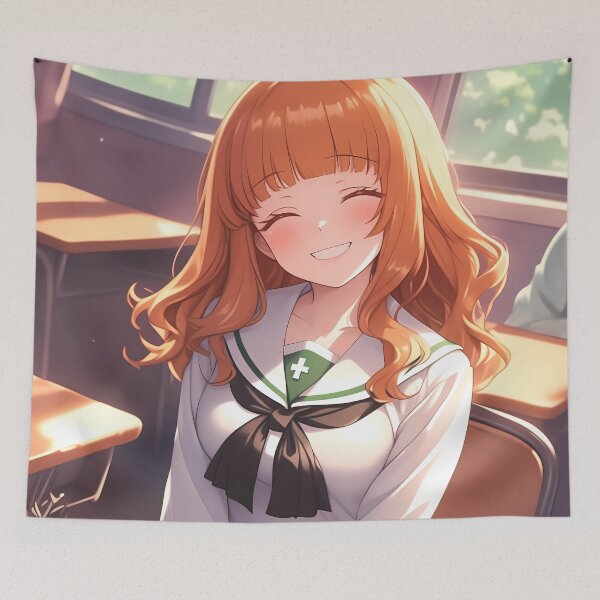 Item preview, Saori Takebe Girls Und Panzer Classroom Cute Smile designed and sold by earlobejerk.