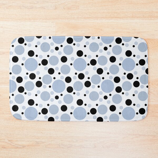 Item preview,  Abstract Random Steel Blue and Black Polka Dots on White  designed and sold by POLKAIWERX.