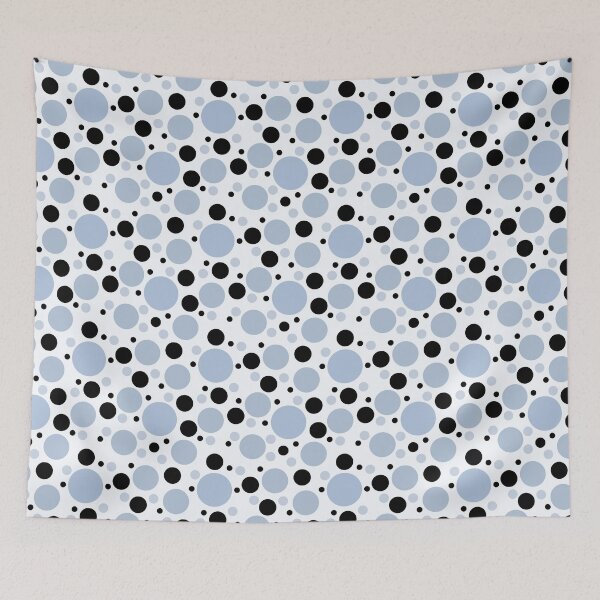 Item preview,  Abstract Random Steel Blue and Black Polka Dots on White  designed and sold by POLKAIWERX.