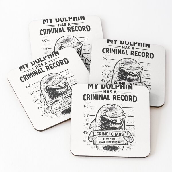 Item preview, Funny Dolphin Mugshot – Criminal Record Ocean Humor designed and sold by Pawsome Quotes.