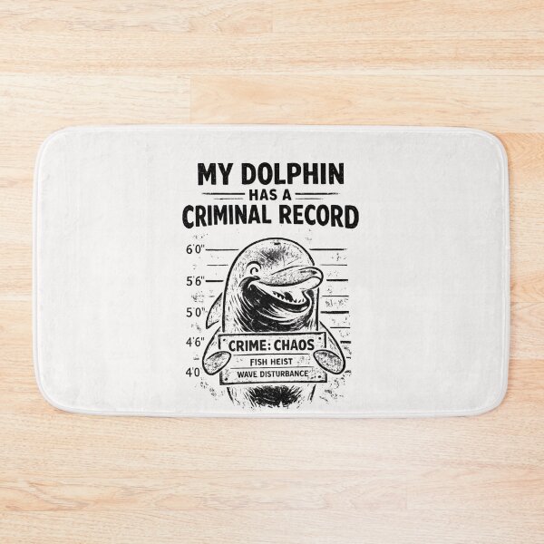 Item preview, Funny Dolphin Mugshot – Criminal Record Ocean Humor designed and sold by Pawsome Quotes.