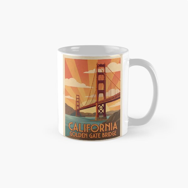 Item preview, Golden Gate Bridge California - Vintage Retro Travel Poster - Art Deco Style San Francisco Landmark designed and sold by Pattern-Parade.
