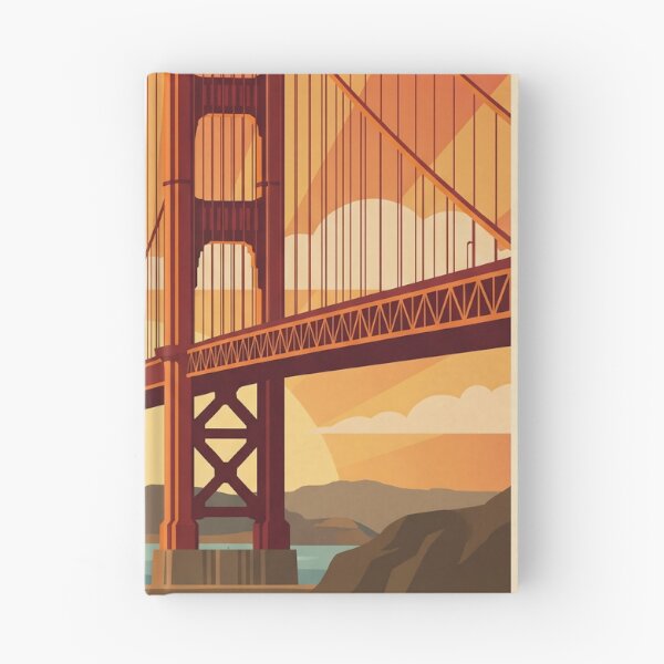 Item preview, Golden Gate Bridge California - Vintage Retro Travel Poster - Art Deco Style San Francisco Landmark designed and sold by Pattern-Parade.
