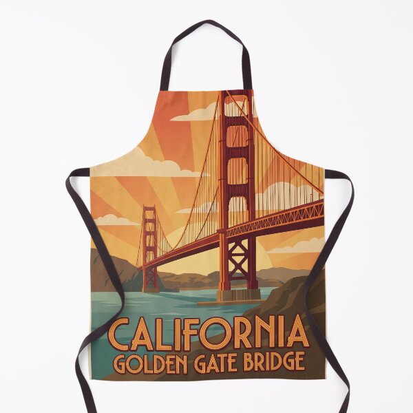 Item preview, Golden Gate Bridge California - Vintage Retro Travel Poster - Art Deco Style San Francisco Landmark designed and sold by Pattern-Parade.