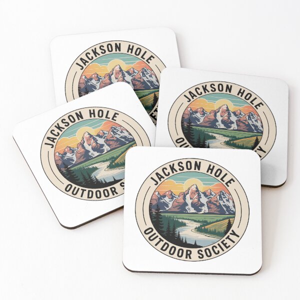 Item preview, Jackson Hole Outdoor Society Travel Sticker – Grand Teton Wyoming Landscape designed and sold by pod24.