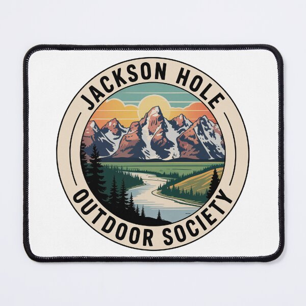 Item preview, Jackson Hole Outdoor Society Travel Sticker – Grand Teton Wyoming Landscape designed and sold by pod24.