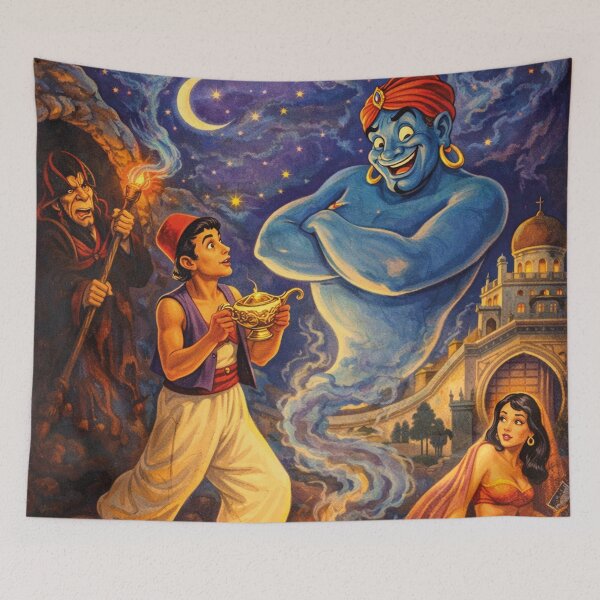 Item preview, Aladdin and the Magic Lamp: Aesthetic Fairy Tale Book Illustration designed and sold by Mauswohn.