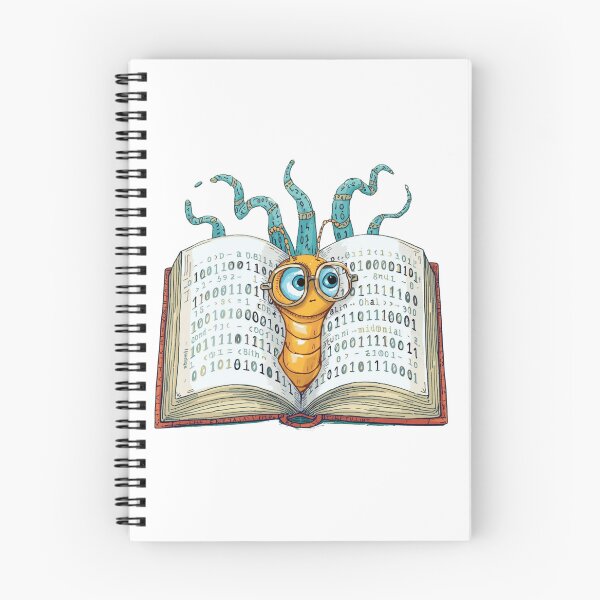 Artikelvorschau, Bücherwurm-Binärcode: Seiten in 01 Code entworfen und verkauft von RDproject.
