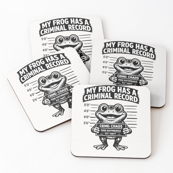 Item preview, Funny Frog Mugshot – Criminal Record Amphibian Humor designed and sold by Pawsome Quotes.