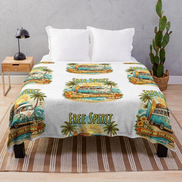 Item preview, Free Spirit – Show Me The Sunny - Retro Van Life Surf Design designed and sold by Yesmalady.
