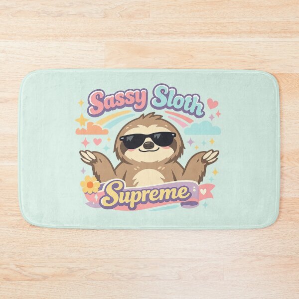 Item preview, Sassy Sloth Supreme - Funny Lazy Sloth Cartoon with Sunglasses | Cute Sarcastic Animal Sticker designed and sold by PopCulturePixel.