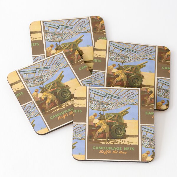 Item preview, WWII Propaganda Poster | Camouflage Nets Baffle the Hun | Ministry of Supply Art | North African Campaign | Military History designed and sold by artofuniverse.