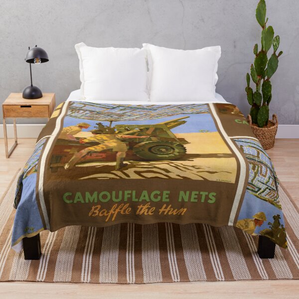 Item preview, WWII Propaganda Poster | Camouflage Nets Baffle the Hun | Ministry of Supply Art | North African Campaign | Military History designed and sold by artofuniverse.