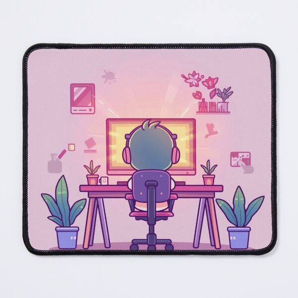Item preview, Cozy Gaming Setup Sticker - Lo-fi Gamer Aesthetic designed and sold by NeonNerd Studio.