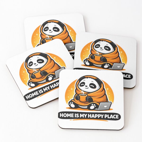 Item preview, Home Is My Happy Place Panda – Cozy Introvert Meme Sticker designed and sold by snaperos.