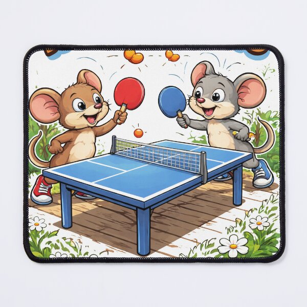 Item preview, Cute Mice Playing Table Tennis designed and sold by hiperdinotees.