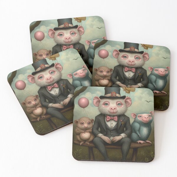 Item preview, Three Curious Monkeys. Pop Surrealism Art inspired by Mark Ryden. Lowbrow art.. designed and sold by Piagor.