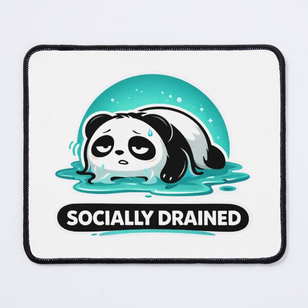 Item preview, Socially Drained Panda – Funny Introvert Meme Sticker designed and sold by snaperos.