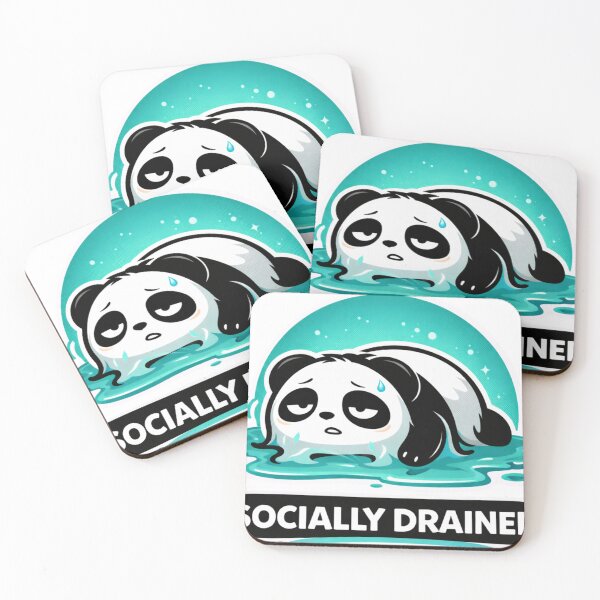 Item preview, Socially Drained Panda – Funny Introvert Meme Sticker designed and sold by snaperos.