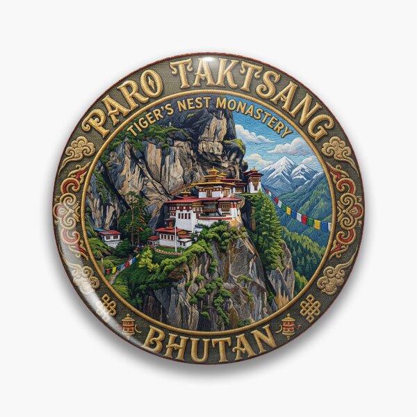 Item preview, Paro Taktsang, Bhutan – Monastery & Prayer Flags designed and sold by Girih.