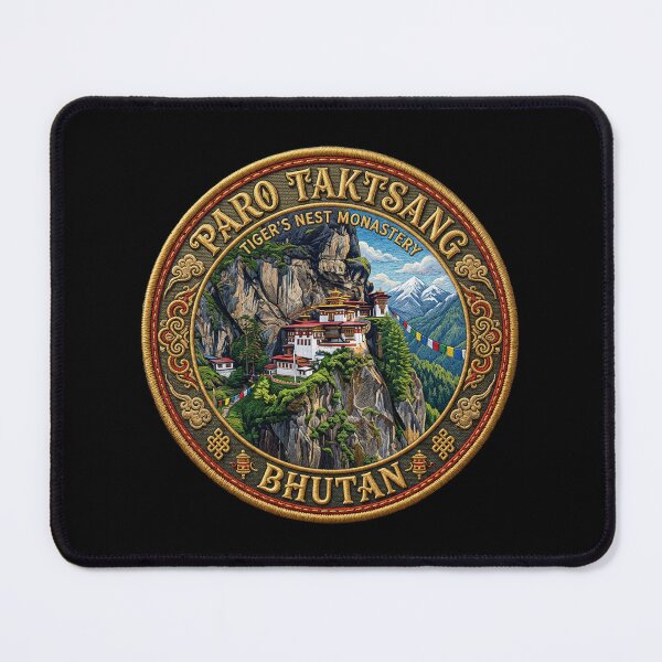 Item preview, Paro Taktsang, Bhutan – Monastery & Prayer Flags designed and sold by Girih.