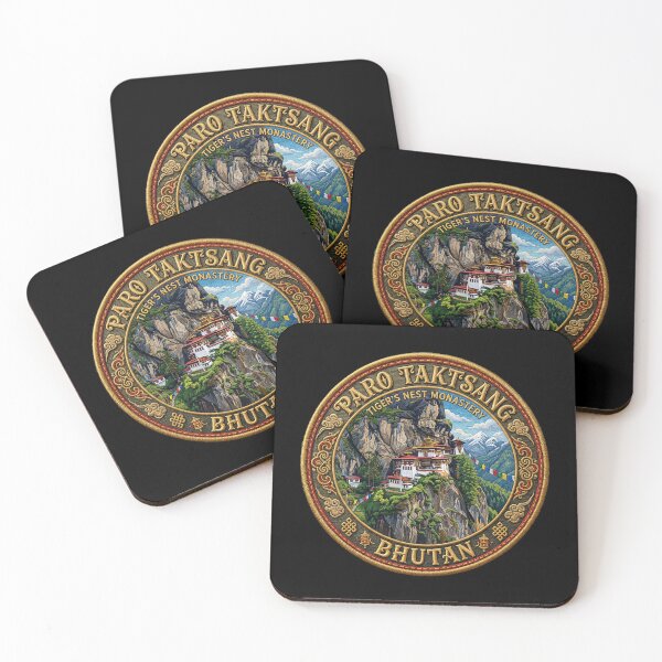 Item preview, Paro Taktsang, Bhutan – Monastery & Prayer Flags designed and sold by Girih.