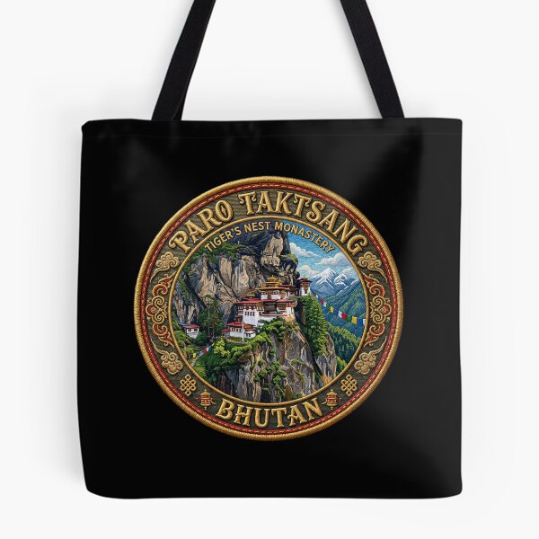 Item preview, Paro Taktsang, Bhutan – Monastery & Prayer Flags designed and sold by Girih.