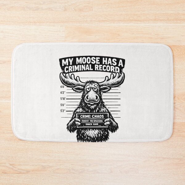 Item preview, Funny Moose Mugshot – Criminal Record Wildlife Humor designed and sold by Pawsome Quotes.