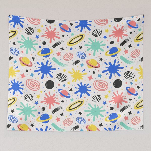 Item preview, Colorful Cosmic Doodle Pattern – Retro Space Abstract Splash Design designed and sold by Lumora Realm.