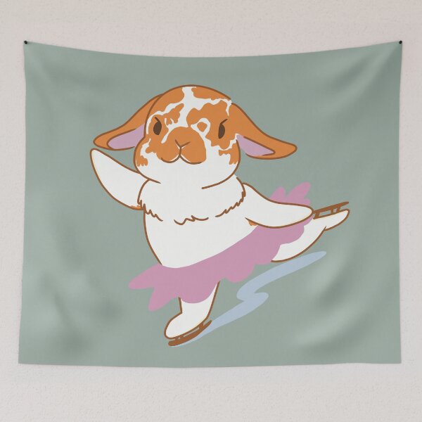 Item preview, Broken Orange Holland Lop Ice skating Bunny designed and sold by tayaan.